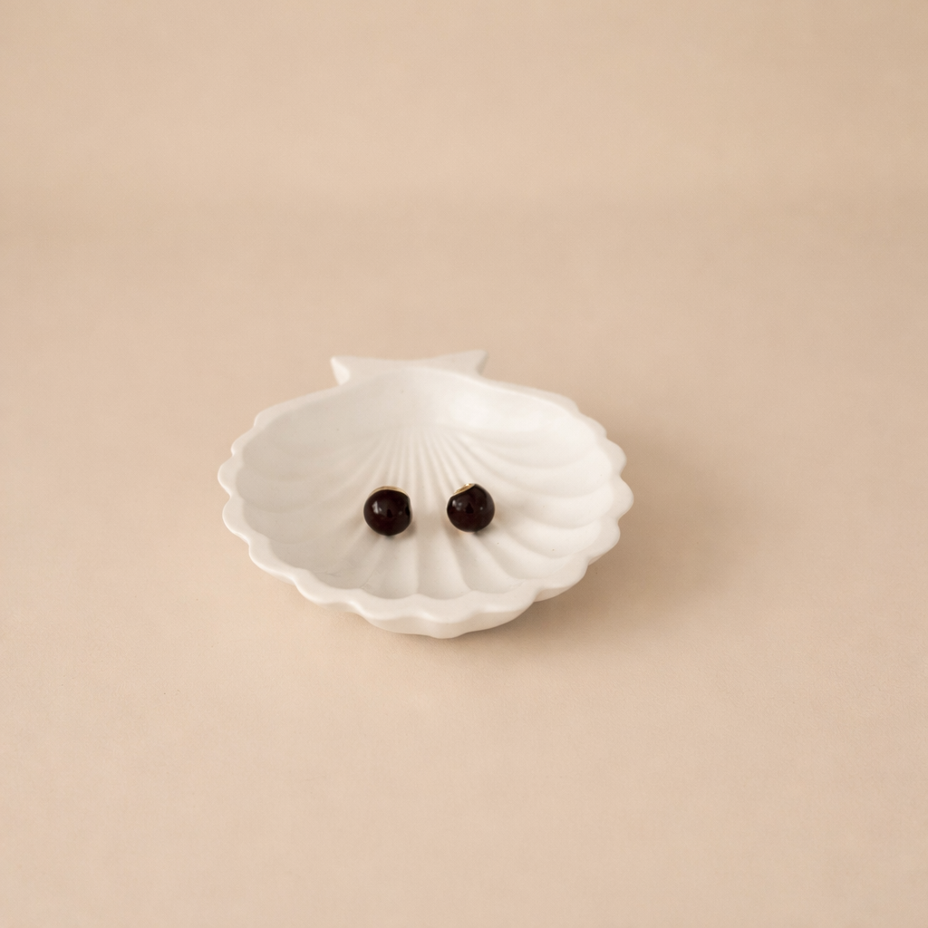 Pink Stone Stud Earrings – Gold Tone