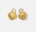 Gold-tone shell earrings