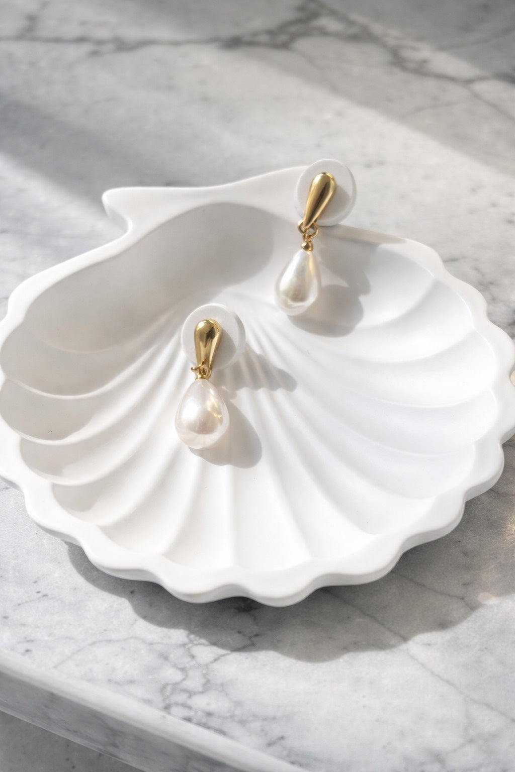 Pearl Drop Stud Earrings