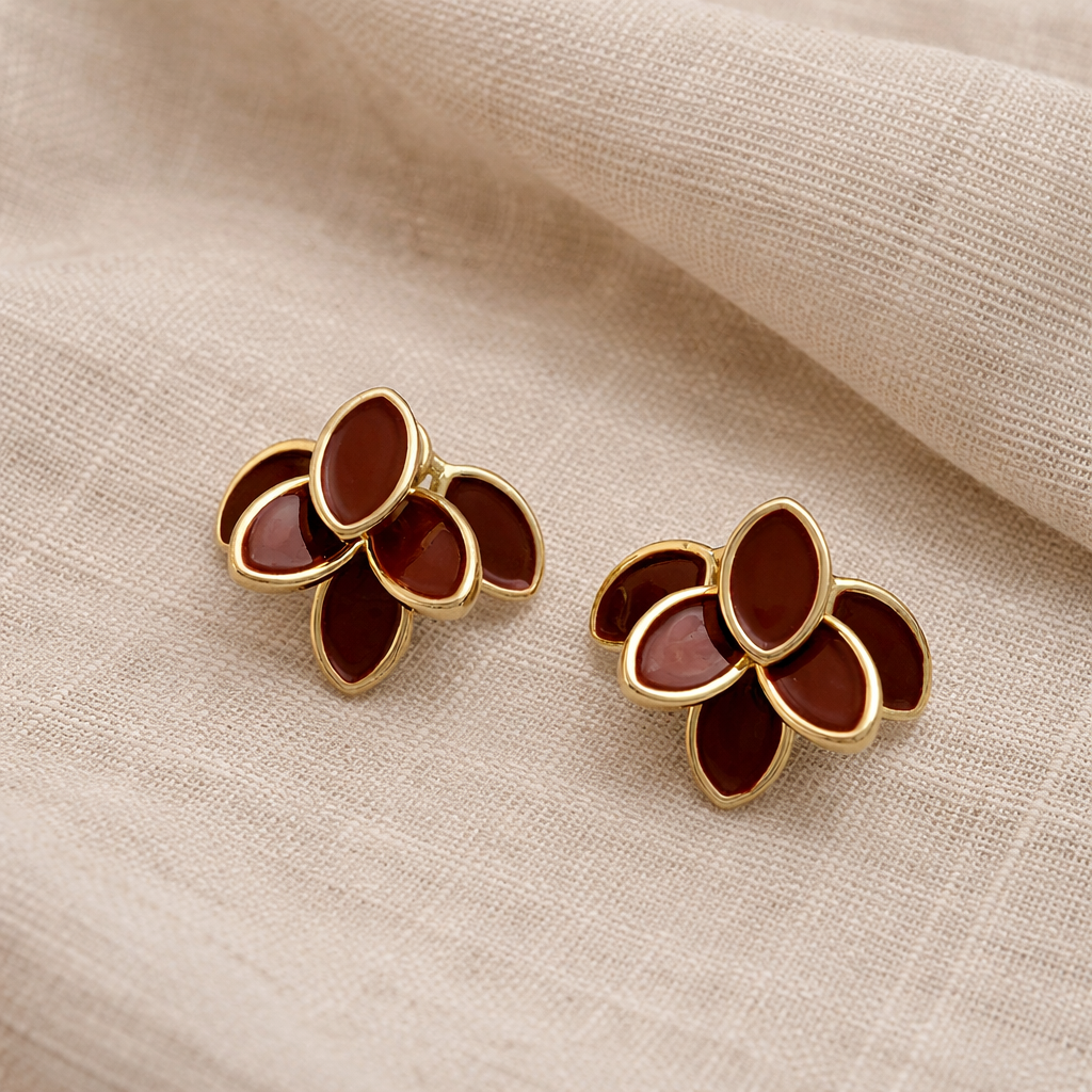 Floral carnelian inspired stud